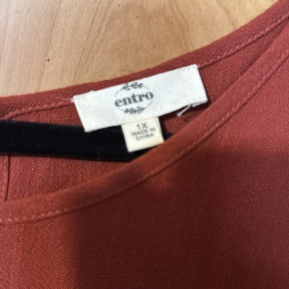 Linen blend Rust top flow like linen Entro - Picture 3 of 8